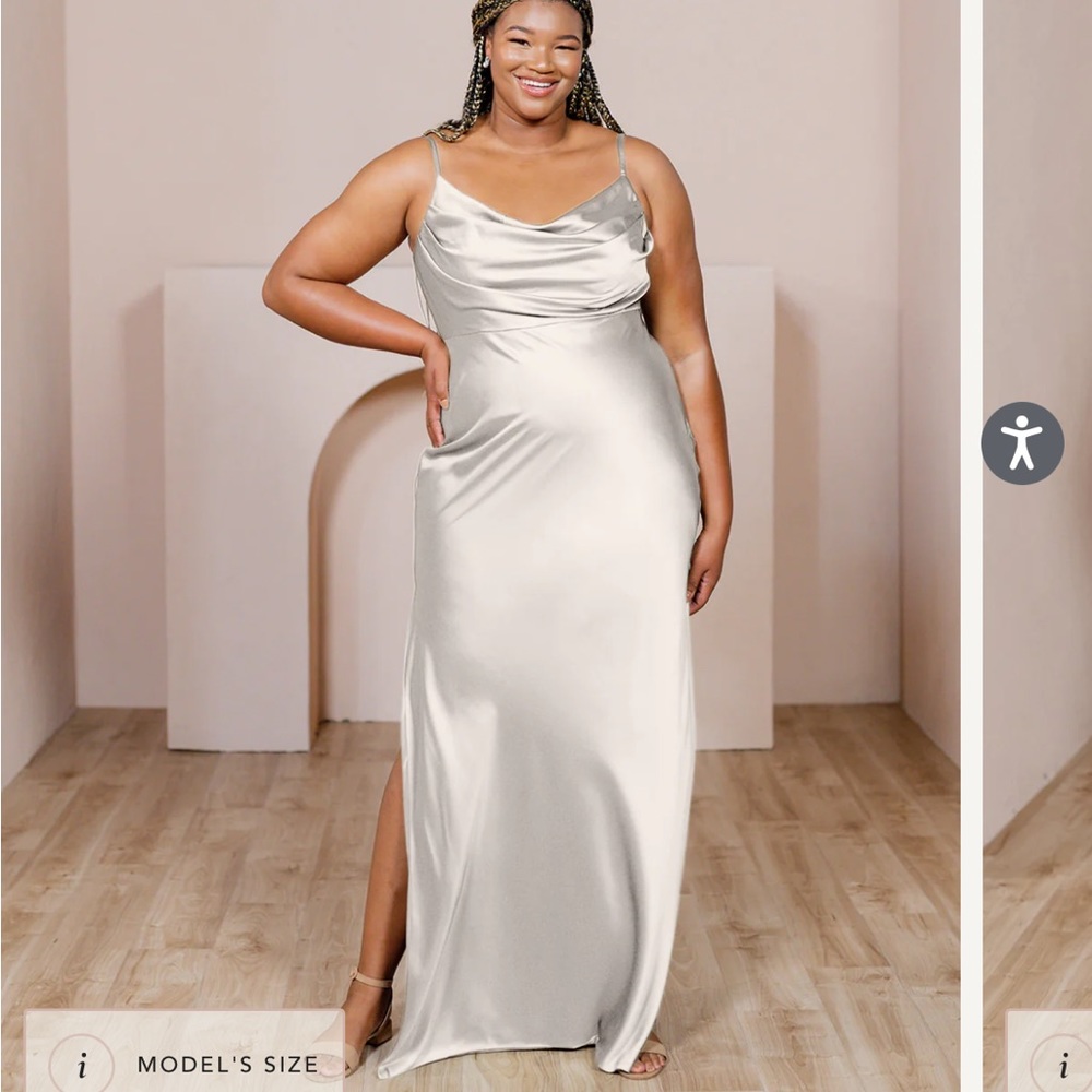 Revelry Skye satin bridesmaid dress
